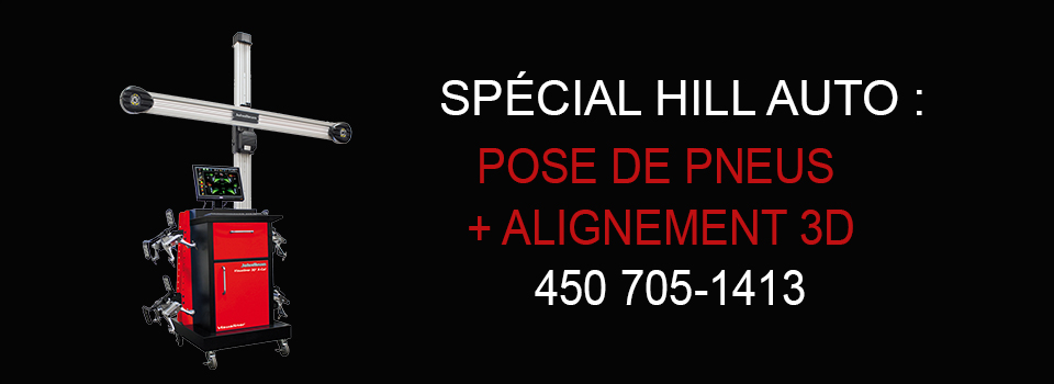 Alignement 3D et pose de pneus Hill Auto